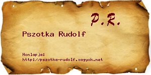 Pszotka Rudolf névjegykártya
